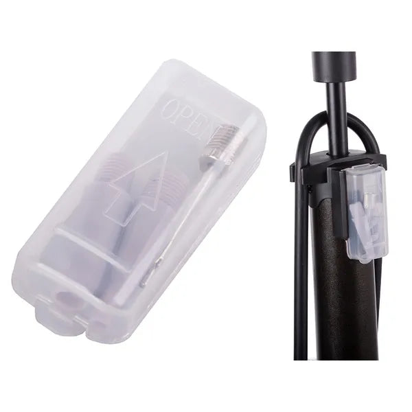 Padlón álló fém pumpa manométerrel, univerzális szelepcsúccsal, 56 cm