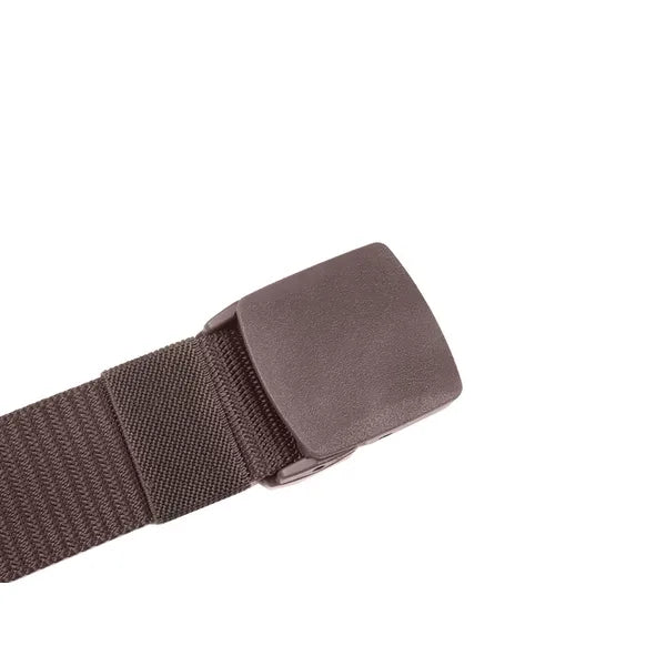 Barna taktikai öv műanyag csattal, állítható 120×3,7 cm poliészter