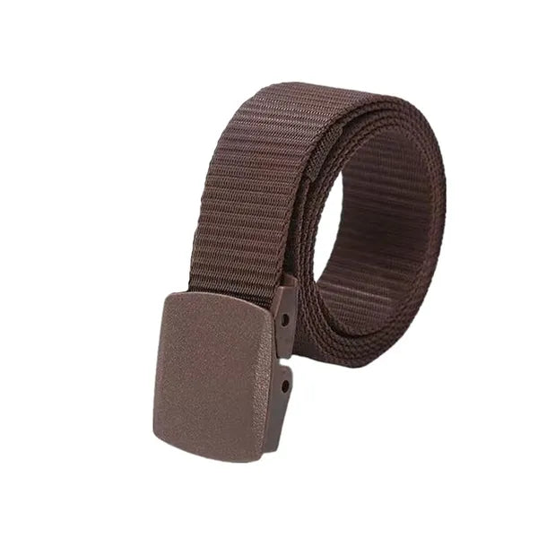 Barna taktikai öv műanyag csattal, állítható 120×3,7 cm poliészter