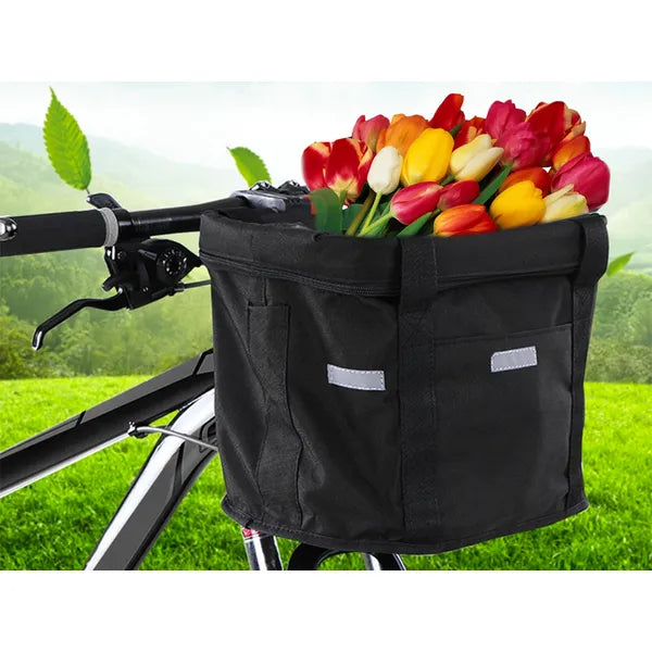 Levehető első kerékpár kosár click rendszerrel, 6 kg, 32×22×25 cm, fekete