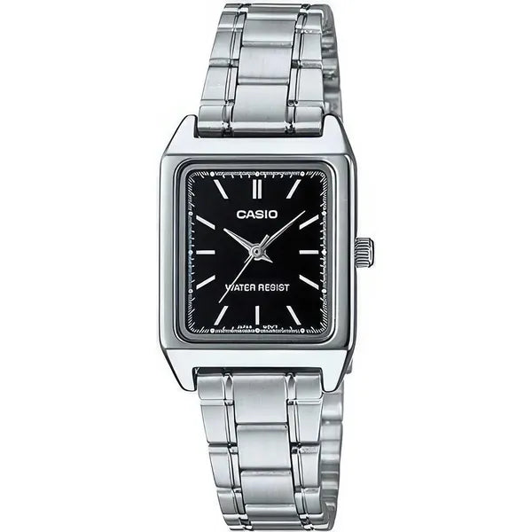 Casio LTP-V007D-1E női karóra, rozsdamentes acél szíj, fekete számlap