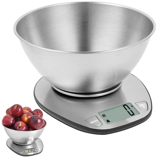 Digitális konyhai mérleg 5kg/1g pontossággal, rozsdamentes tál