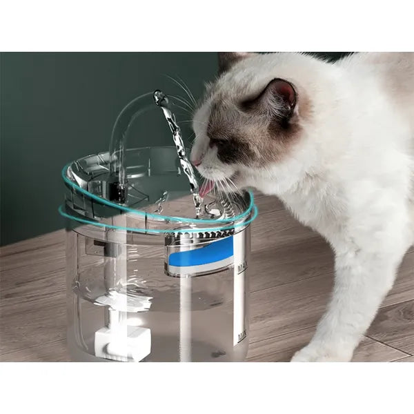 Automata itató macskáknak és kutyáknak, 1,8 l, átlátszó, USB, szűrős
