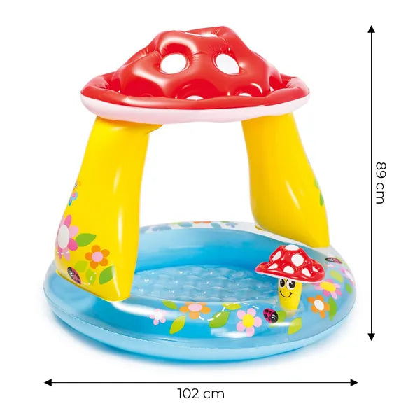 Felfújható gyerek pancsolómedence árnyékoló gombatetővel 102×89 cm 45 l