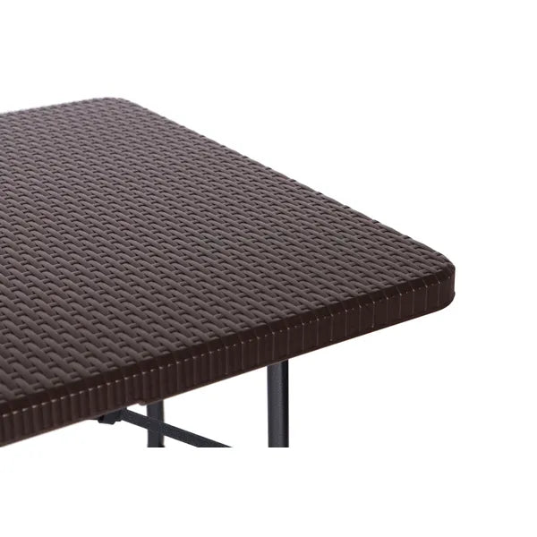 Összecsukható rattan mintás catering kerti bankett asztal, 180×74 cm HDPE