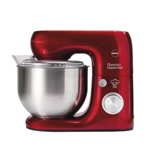 Planetáris konyhai robotgép 800 W, 5 l inox tál, 8 sebesség, piros