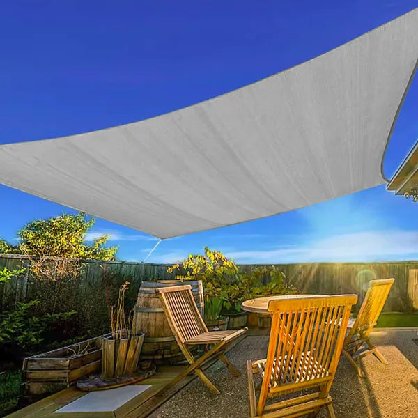 Szögletes napvitorla 5×5 m, vízálló poliészter 180 g/m², szürke