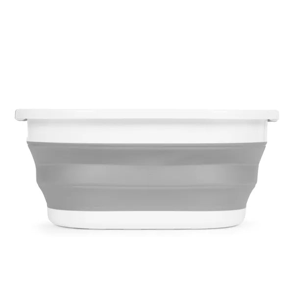 ModernHome összecsukható szilikon ruháskosár 20 l, fehér-szürke