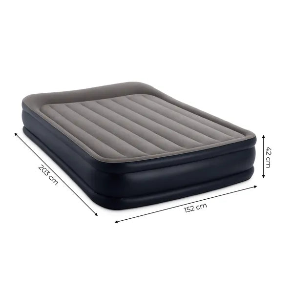 Intex Dura-Beam felfújható velúr matrac 203×152×42 cm beépített pumpával