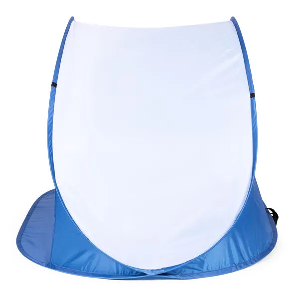 Összecsukható pop-up strand- és szélvédő sátor, UV50+, 213×121 cm, kék