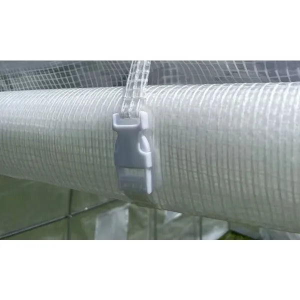 Kerti fóliasátor 3x2x2 m, fém váz, UV-álló 140 g fólia, 6 ablak