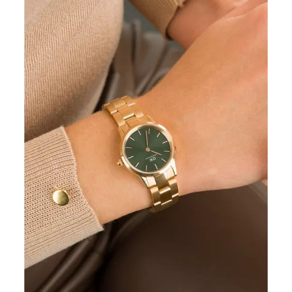 Daniel Wellington Iconic Emerald női karóra 28 mm rozéarany/zöld, acél