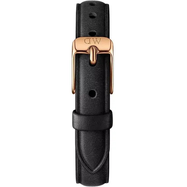 Daniel Wellington Quadro Pressed Sheffield női karóra, 32 mm, fekete bőr/rozéarany