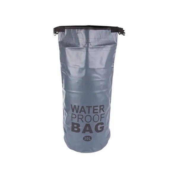 Vízálló szárazzsák hátizsák, 30 l, szürke nylon, roll-top zár