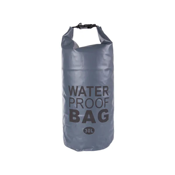 Vízálló szárazzsák hátizsák, 30 l, szürke nylon, roll-top zár