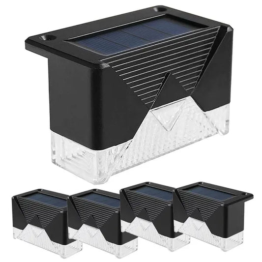 Napelemes LED kerti lépcső- és kerítéslámpa IP65, 4 db, hideg fehér