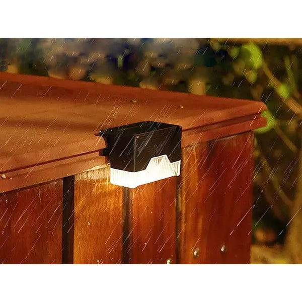 Napelemes LED kerti lépcső- és kerítéslámpa IP65, 4 db, hideg fehér