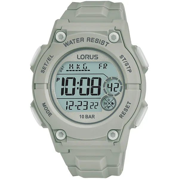 Lorus Sport R2335PX9 unisex karóra szilikon szíjjal, szürke, WR100, stopper