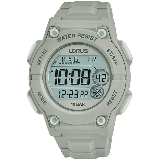 Lorus Sport R2335PX9 unisex karóra szilikon szíjjal, szürke, WR100, stopper