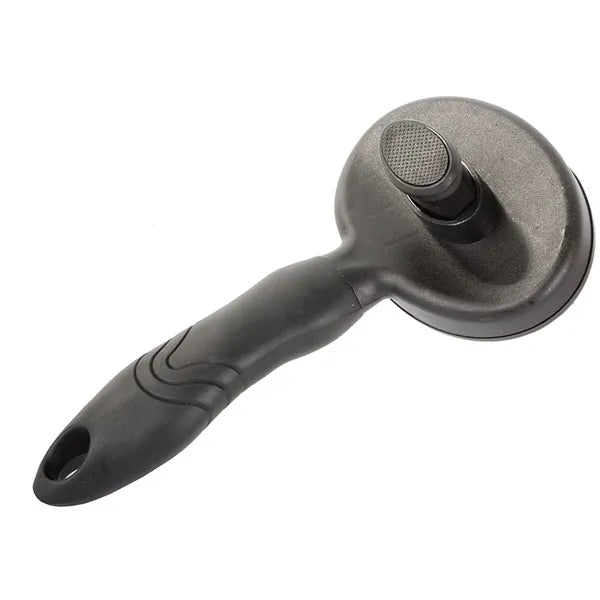 Ön-tisztuló kutya–macska szőrkefe, ergonomikus gumírozott nyél, 19 cm