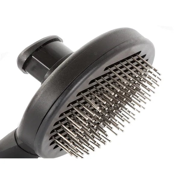 Ön-tisztuló kutya–macska szőrkefe, ergonomikus gumírozott nyél, 19 cm