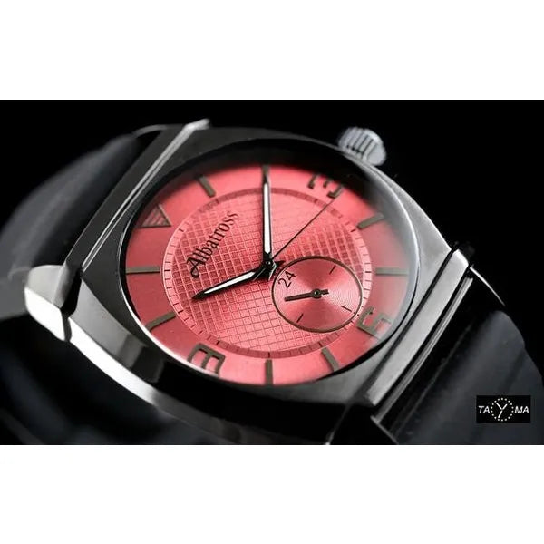 Férfi karóra, fekete gumiszíjjal, 42 mm, japán kvarc, WR30