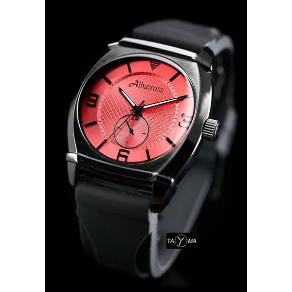 Férfi karóra, fekete gumiszíjjal, 42 mm, japán kvarc, WR30