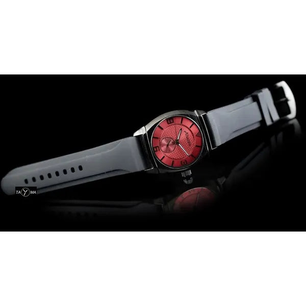 Férfi karóra, fekete gumiszíjjal, 42 mm, japán kvarc, WR30