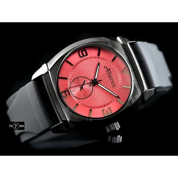 Férfi karóra, fekete gumiszíjjal, 42 mm, japán kvarc, WR30