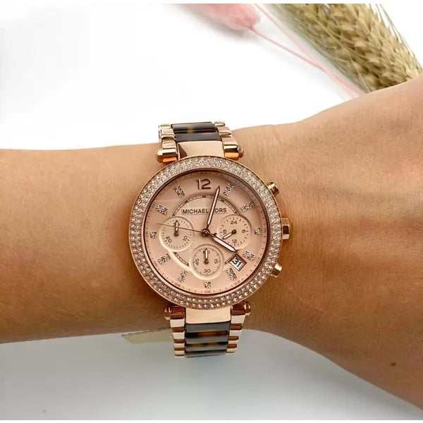 Női karóra Michael Kors MK5538, rozéarany, acél, 10 ATM, kronográf
