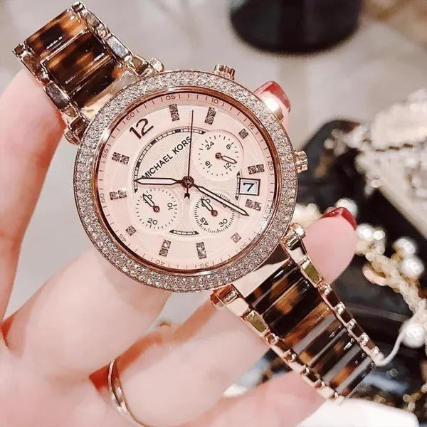 Női karóra Michael Kors MK5538, rozéarany, acél, 10 ATM, kronográf
