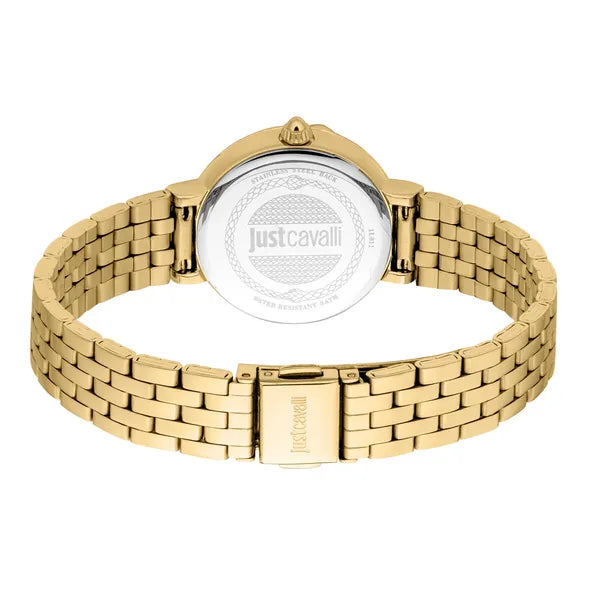 Just Cavalli Bold Snake női karóra, sárga arany, 30 mm, kvarc