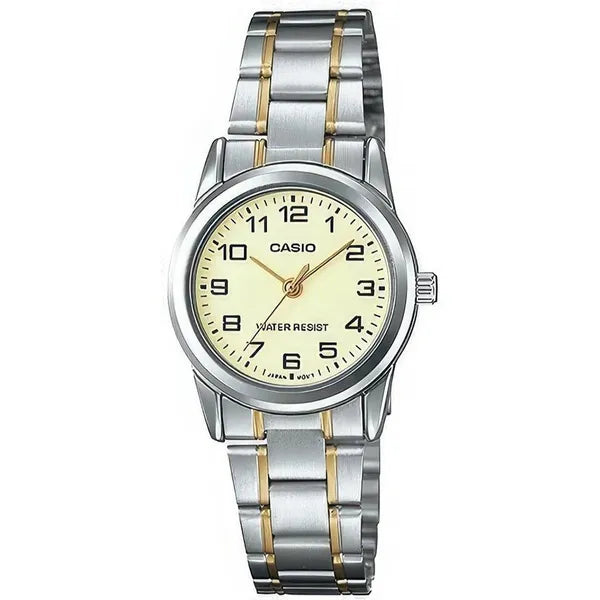 Casio LTP-V001SG-9B női karóra arany-ezüst acél, kvarc, WR30, 25 mm