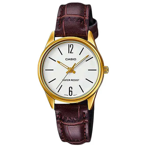 Casio Collection női karóra LTP-V005GL-7B, bőrszíj, fehér számlap