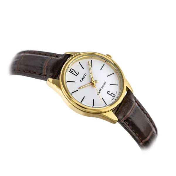Casio Collection női karóra LTP-V005GL-7B, bőrszíj, fehér számlap