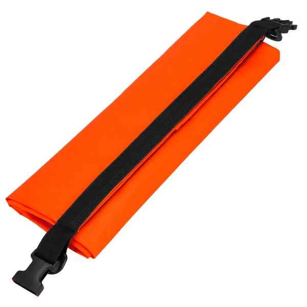 Narancssárga 10 l vízálló PVC roll-top száraz zsák vállpánttal