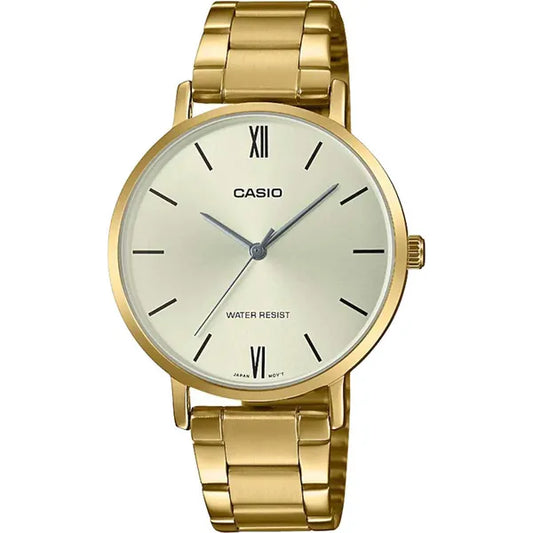 Casio női karóra LTP-VT01G-9B, arany acél, 40 mm, WR30, dobozzal