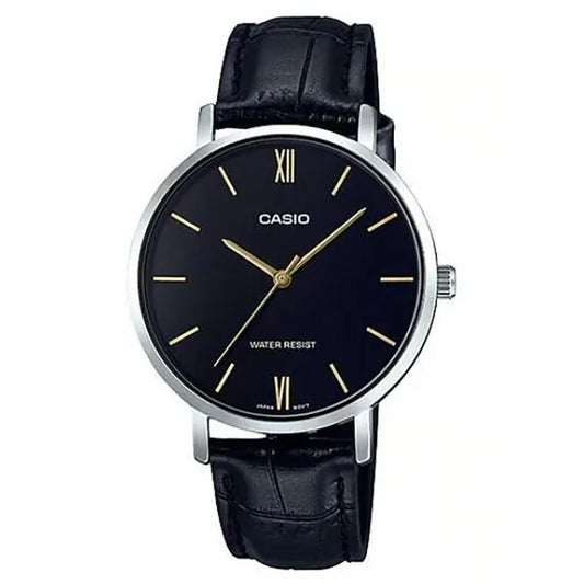 Casio MTP-VT01L-1B férfi karóra, 40 mm, fekete bőr, WR30