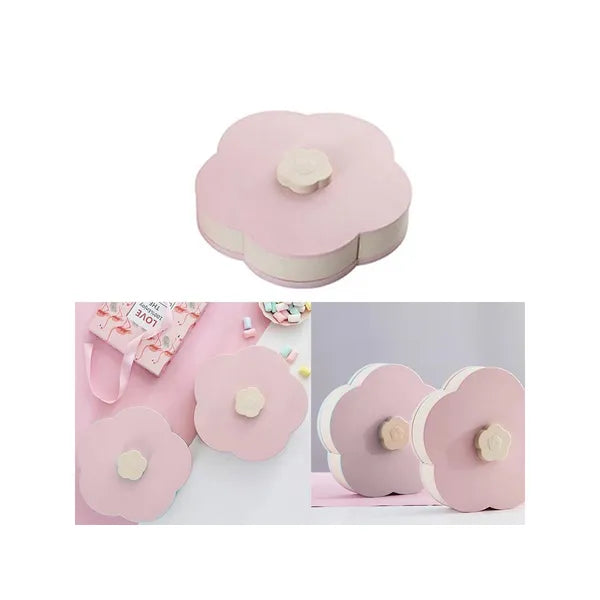 Forgatható snack- és ékszertároló, 5 rekesz, 22×5 cm, rózsaszín