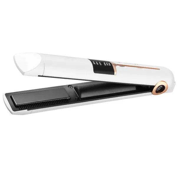 Vezeték nélküli kerámia hajvasaló LCD-vel, 2 az 1-ben powerbank, 75-205 °C
