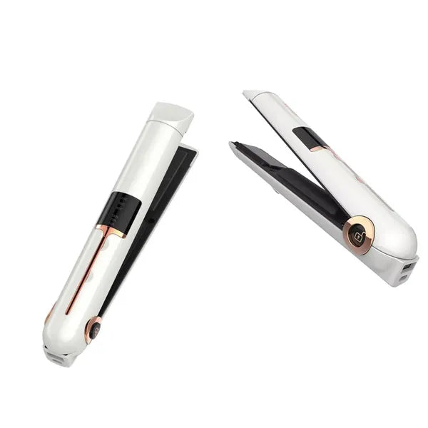 Vezeték nélküli kerámia hajvasaló LCD-vel, 2 az 1-ben powerbank, 75-205 °C