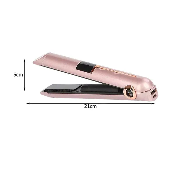 Vezeték nélküli 2-az-1-ben kerámia hajvasaló LCD-vel, powerbank funkcióval