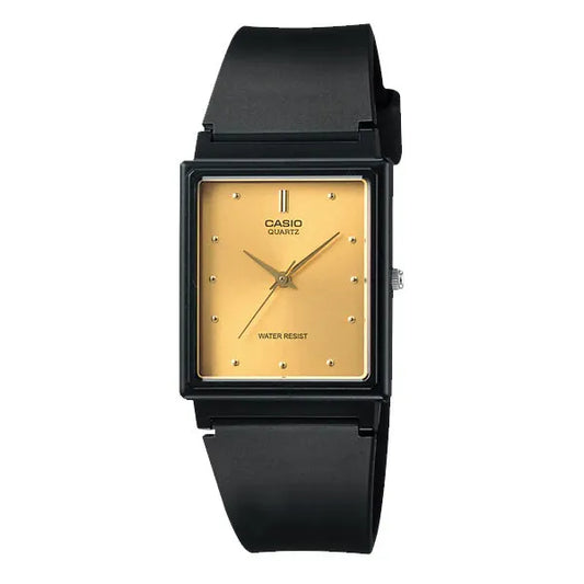 Casio MQ-38UC-9A női karóra fekete műanyag szíjjal, arany számlap, WR30