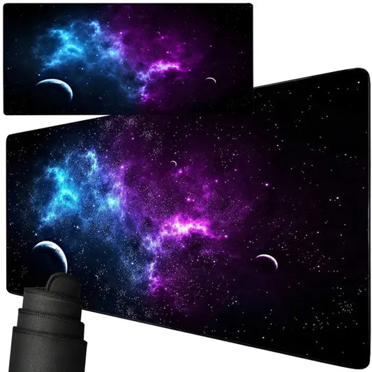 XXL játék egérpad 90×40 cm, vastag, csillagos kozmosz, csúszásgátló