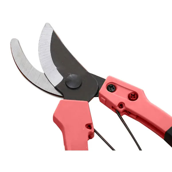Kézi metszőolló, 18 cm, acél penge, biztonsági zárral, piros
