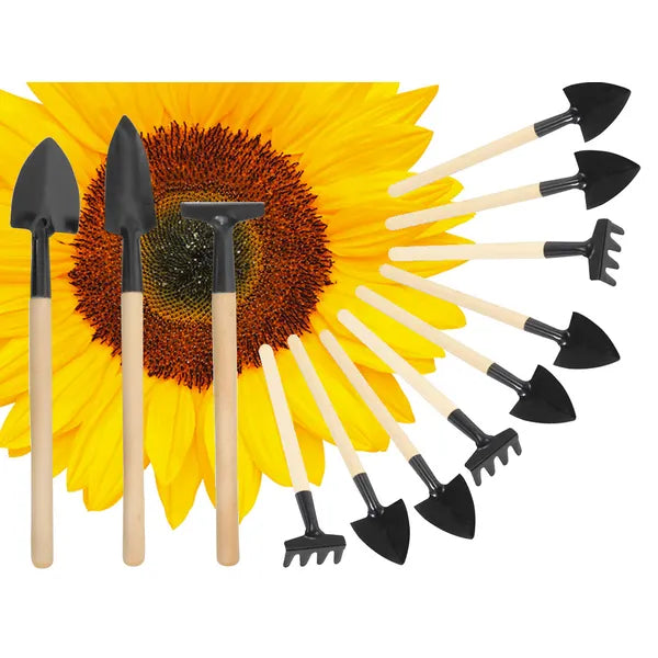 3 az 1-ben mini kerti szerszámkészlet – ásó, gereblye, kapa, 17-21 cm