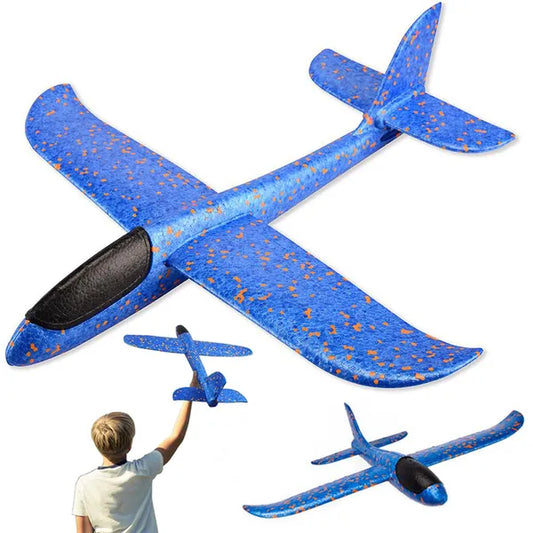 Kék hungarocell siklórepülő játék repülőgép 47 cm