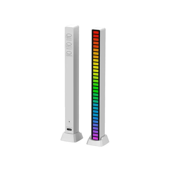 Usb-C tölthető hangvezérelt RGB LED fénycsík, 32 dióda, 18 mód