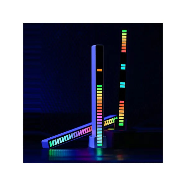 Usb-C tölthető hangvezérelt RGB LED fénycsík, 32 dióda, 18 mód