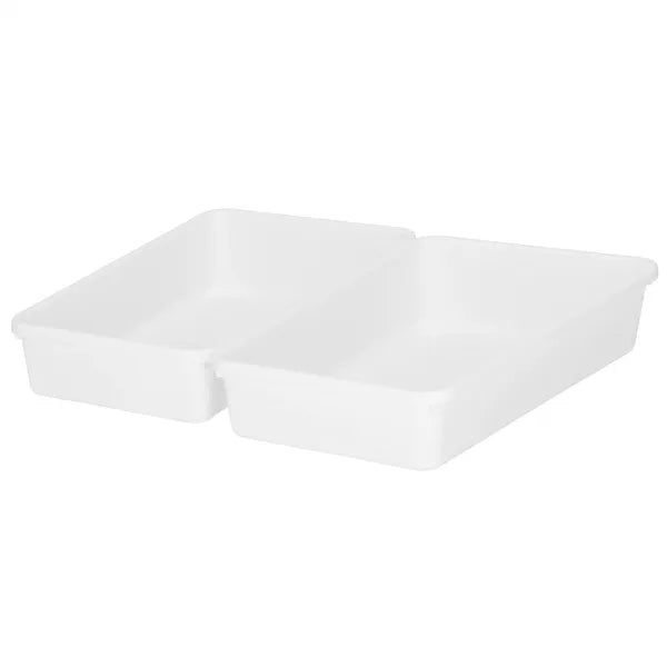 Fehér fiókrendező készlet, 8 db (3 S, 3 M, 2 L) PP műanyag